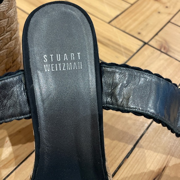 Stuart Weitzman Alex Ankle Wrap Wedge Sandals Black size 7 comfort & elegant. - Picture 6 of 10